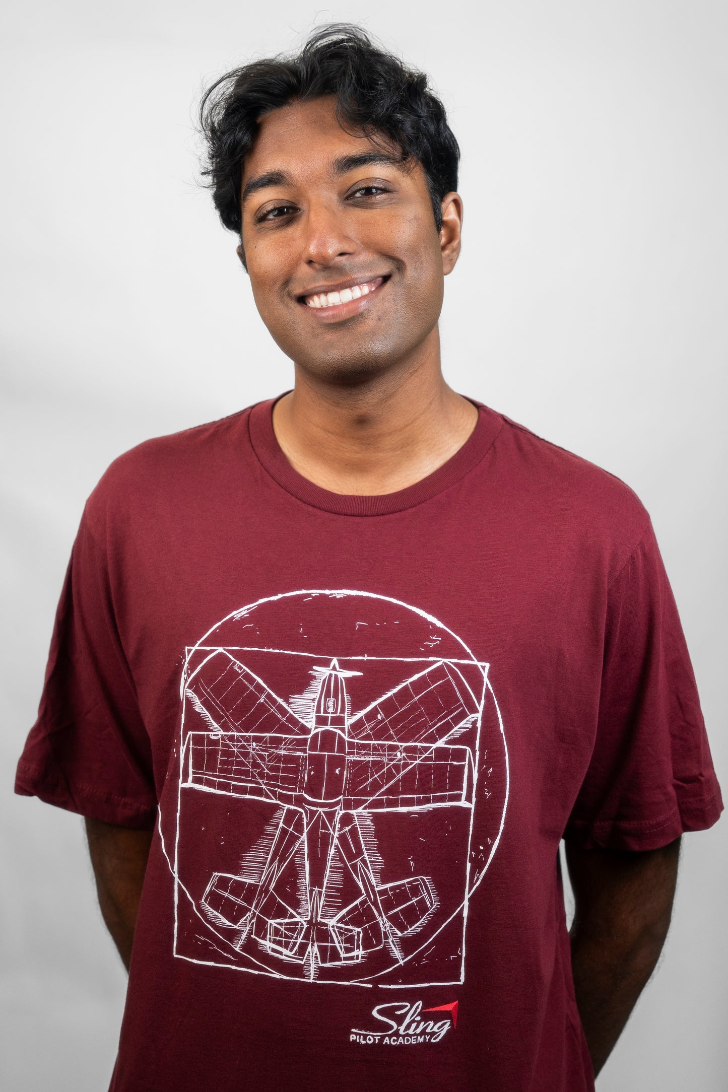 Sling Vetruvian Plane T-Shirt - Burgundy