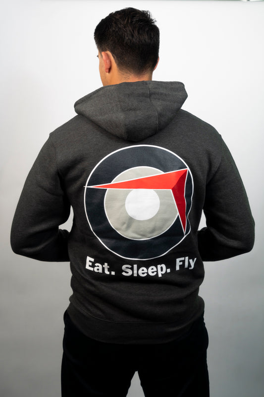 Sling Traffic Pattern Zip Hoodie - Charcoal Grey