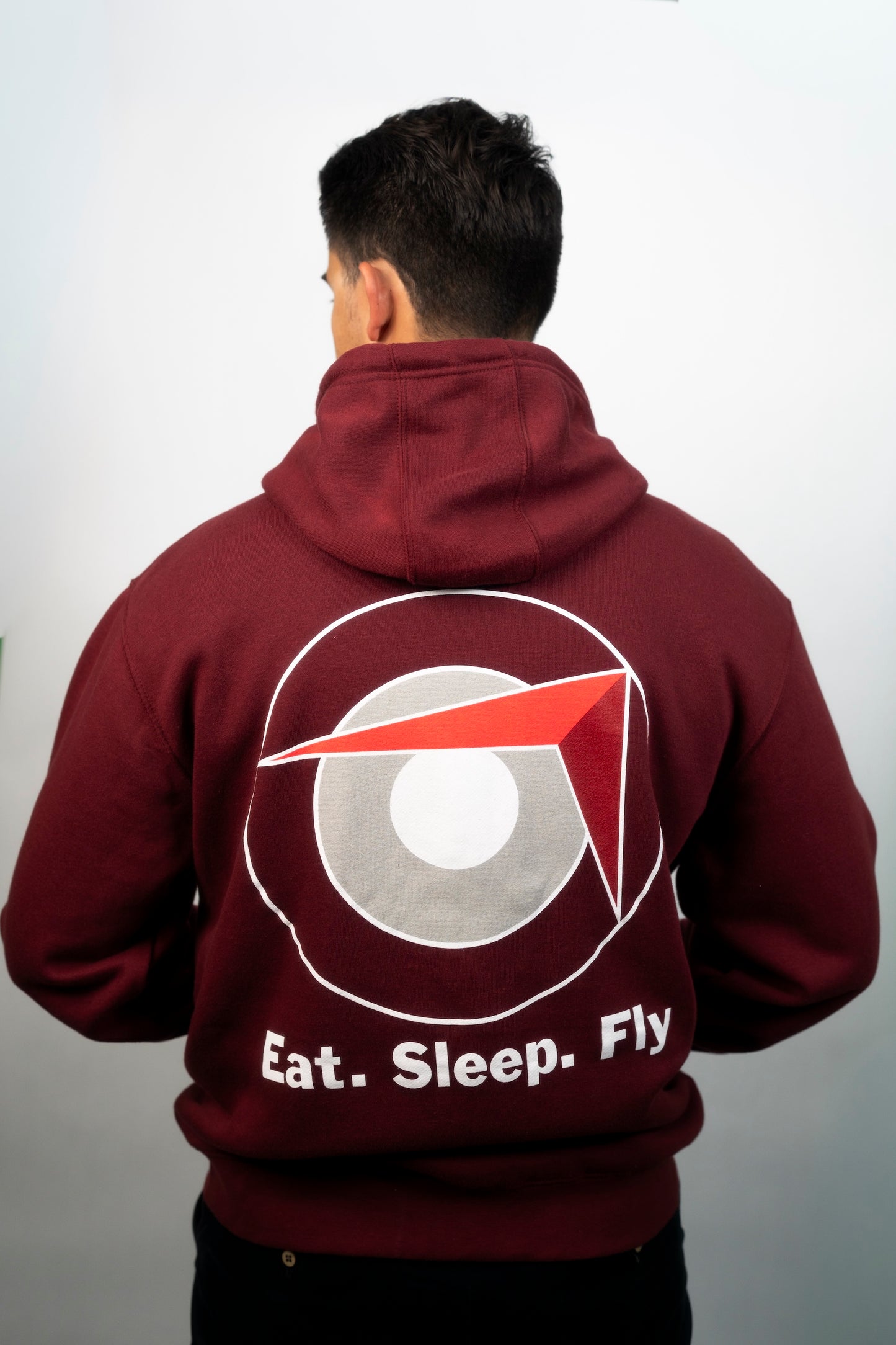 Sling Traffic Pattern Zip Hoodie - Burgundy