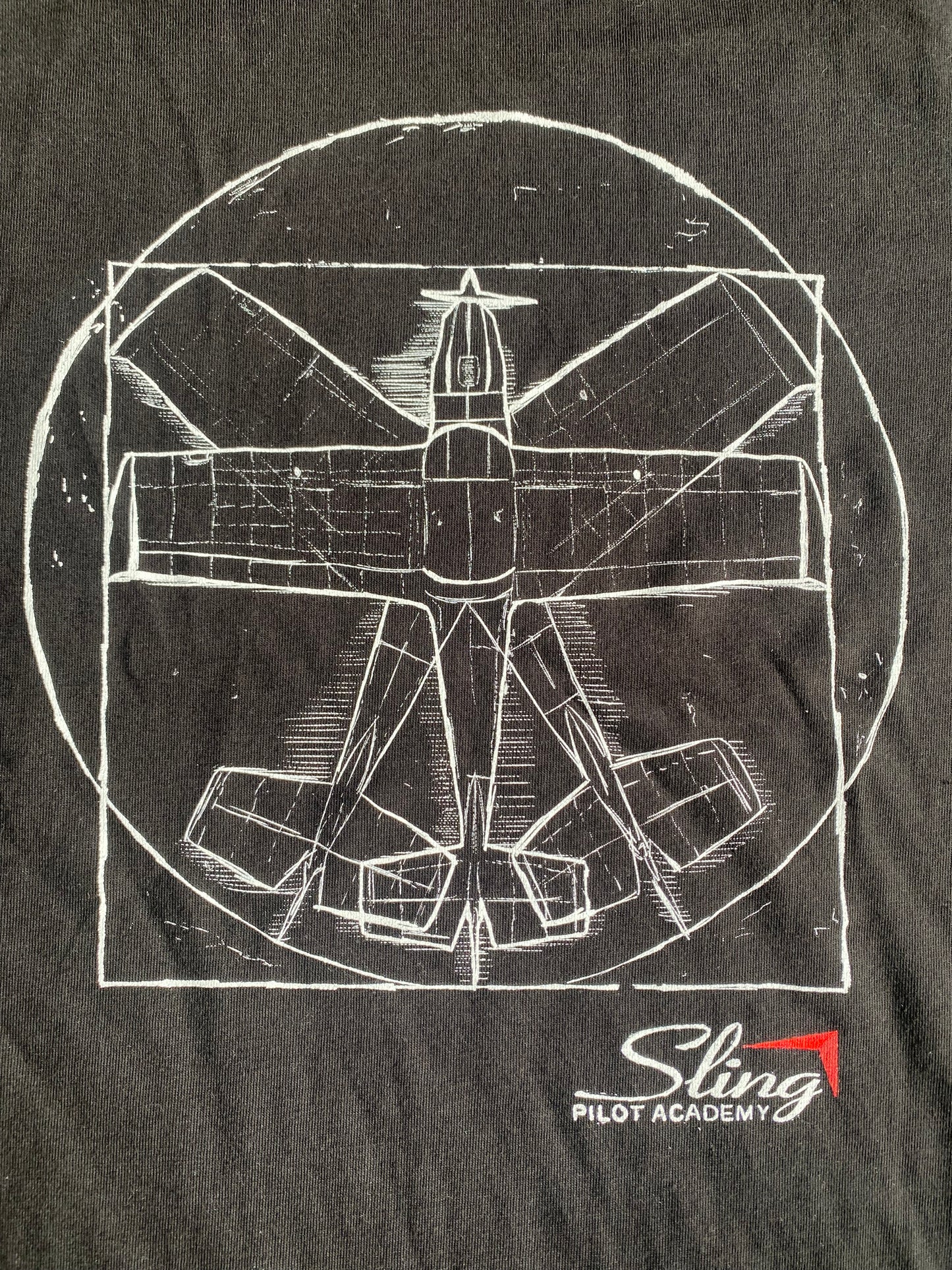 Sling Vetruvian Plane T-Shirt - Black