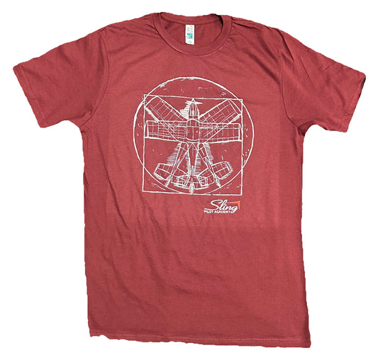 Sling Vetruvian Plane T-Shirt - Burgundy