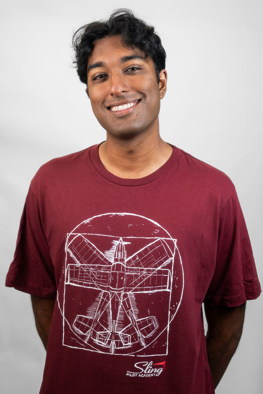 Sling Vetruvian Plane T-Shirt - Burgundy