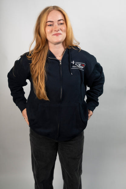 Sling Traffic Pattern Zip Hoodie - Navy