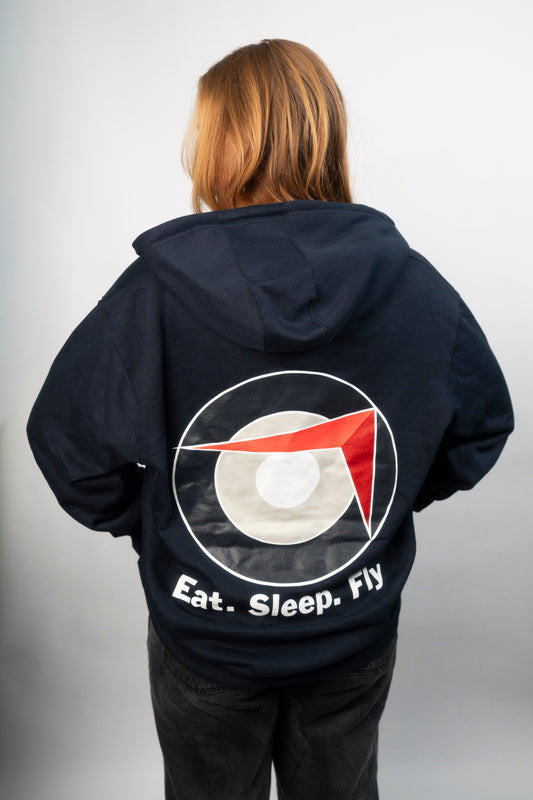 Sling Traffic Pattern Zip Hoodie - Navy