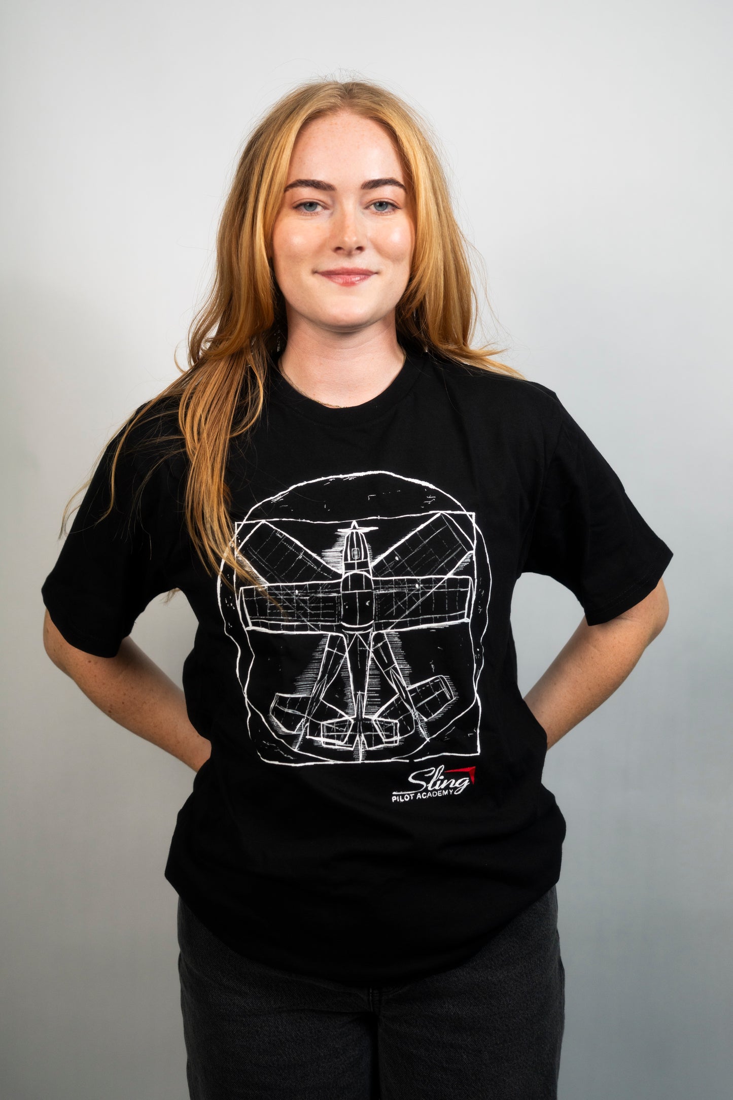 Sling Vetruvian Plane T-Shirt - Black