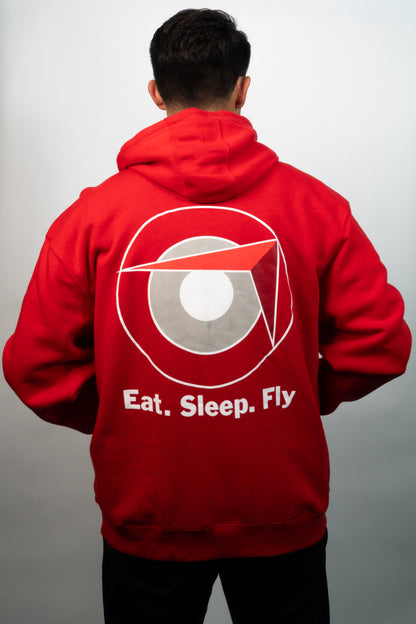 Sling Traffic Pattern Zip Hoodie - Red