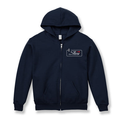 Sling Traffic Pattern Zip Hoodie - Navy