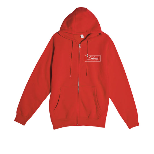 Sling Traffic Pattern Zip Hoodie - Red