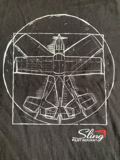 Sling Vetruvian Plane T-Shirt - Black
