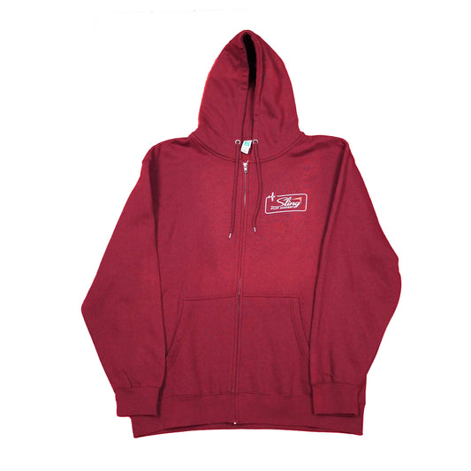 Sling Traffic Pattern Zip Hoodie - Burgundy