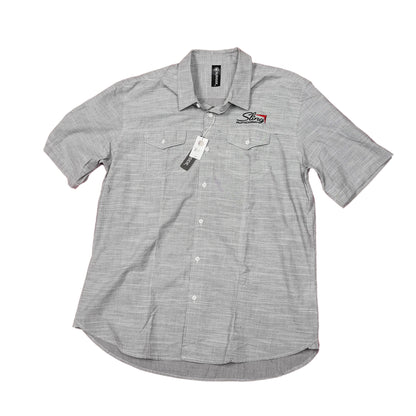 Sling Pilot Academy Cotton Button Up Short Sleeve Shirt - Grey