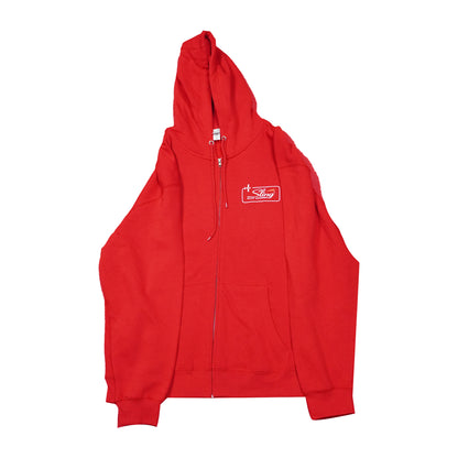 Sling Traffic Pattern Zip Hoodie - Red